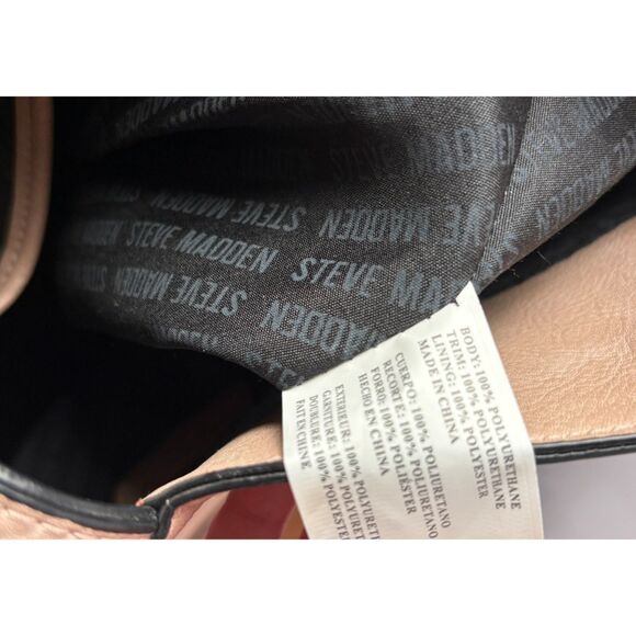 Steve Madden Large Zip Tote Blush Pink Vegan Leather Gold Hardware - Picture 3 of 3